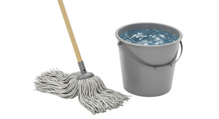 Isolated Mop Bucket with Water Cleaning © Matteo