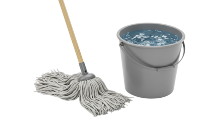 Isolated Mop Bucket with Water Cleaning