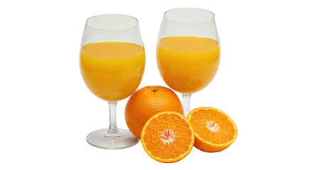 Isolated Orange Juice with Fruits