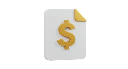 Isolated Financial Document with Dollar Symbol Record Keeping