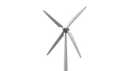 Fototapeta premium Isolated Sleek Four-Blade Silver Wind Turbine for Green Power