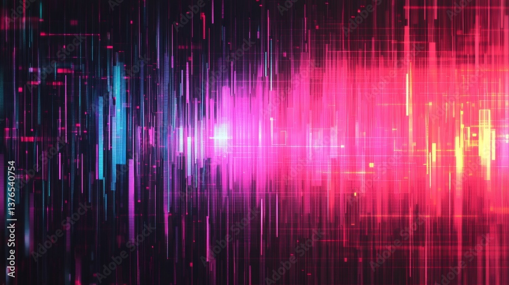 Poster abstract futuristic data stream flowing across digital interface