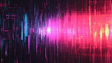 Abstract futuristic data stream flowing across digital interface