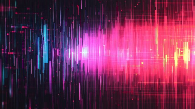 Abstract futuristic data stream flowing across digital interface