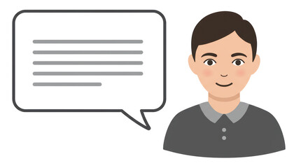 Isolated Man with Speech Bubble