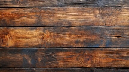Naklejka premium Smooth wooden plank texture, rich brown tones, natural wood grain details, high-resolution, rustic and cozy atmosphere