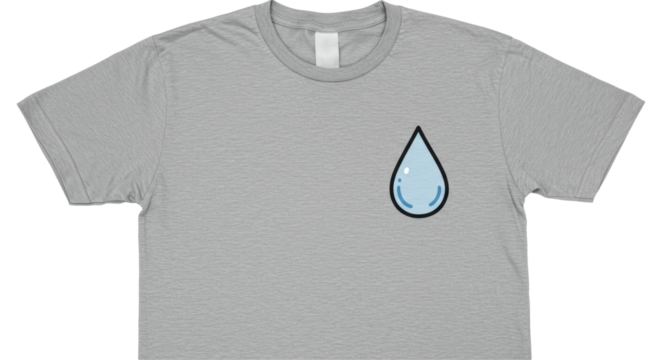Isolated T-shirt with Water Drop