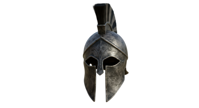 Isolated Spartan Helmet with Plume