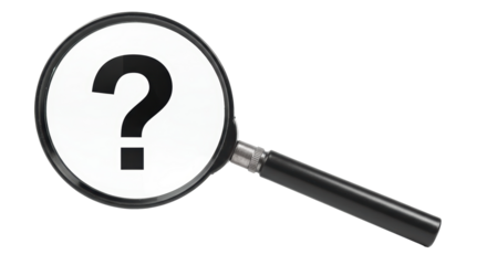 Isolated Magnifying Glass with Question Mark
