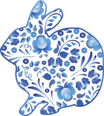 Floral Easter Bunny PNG