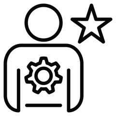 Chief icon line vector illustration