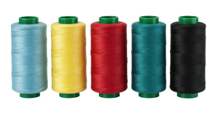 Isolated Colorful Spools of Thread
