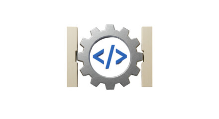 Isolated </> Code Gear with Bars