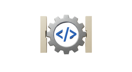 Isolated </> Code Gear with Bars