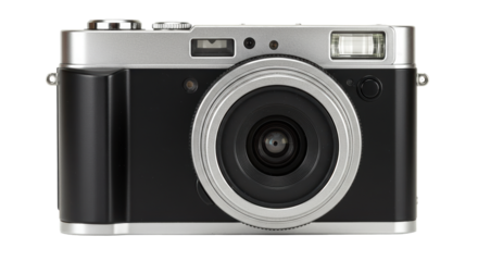 Isolated Black and Silver Digital Camera