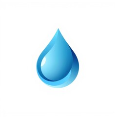 a minimalist logo with a single stylized water droplet