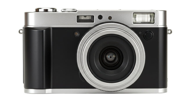 Isolated Black and Silver Digital Camera