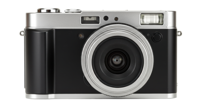 Isolated Black and Silver Digital Camera
