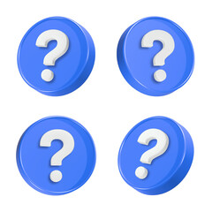 speech bubbles with a question mark 3d icon set