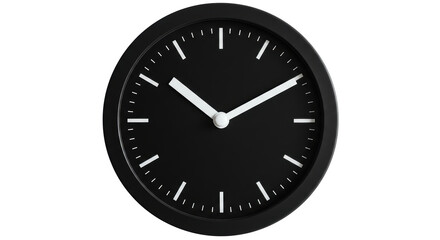 Isolated Clock Time Watch Hour Minute Symbol Round Black