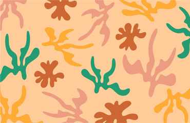 seamless pattern plants flowers background with soft color