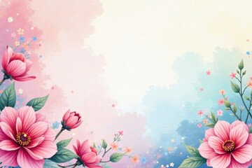 Pastel Watercolor Background with Floral Accents, flyer designs, abstract backgrounds, floral patterns
