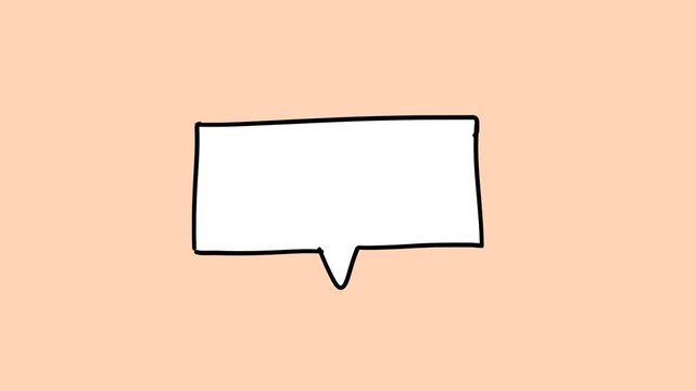 animated line art 2d speech bubble on solid colour background