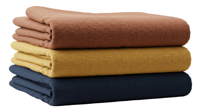Isolated Stacked Folded Blankets