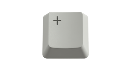Isolated Plus Sign Keycap White Minimalist Design