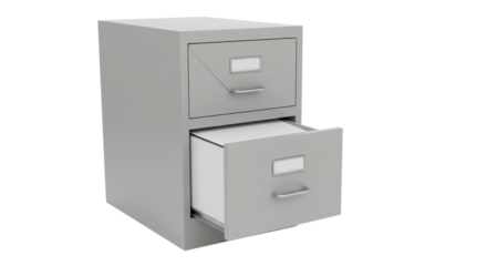 Isolated Organized Filing System Gray File Cabinet