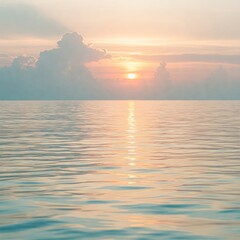 Naklejka premium Delicate Sky and Water Morning Scene