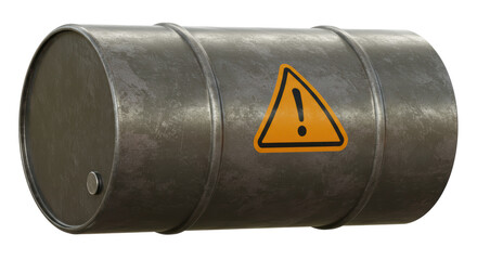 Isolated Warning Symbol Oil Barrel with Triangle