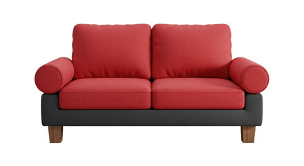 Isolated Contemporary Design Red Sofa