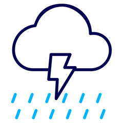 Rain Lightning Outline Color icon