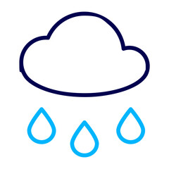 Rainy cloud  Outline Color icon