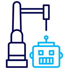robot manufacturing Outline Color icon