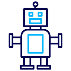 robot Outline Color icon