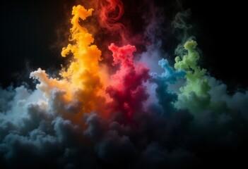 colorful smoke on a black background