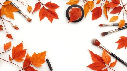 A collection of various cosmetic products including lipsticks, eyeshadows, and brushes displayed on a white background, product, makeup