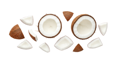 Isolated Sliced Coconut