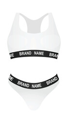 Brand name woman bra and panties. vector