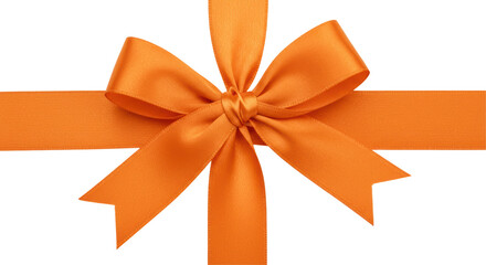 Isolated Orange Ribbon Bow