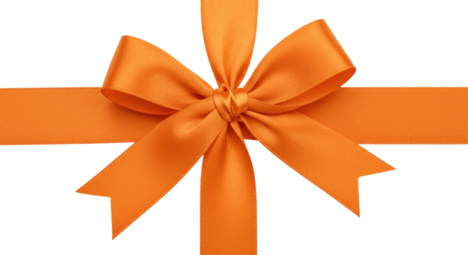 Isolated Orange Ribbon Bow