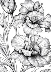 Fototapeta premium Flower Coloring Page
