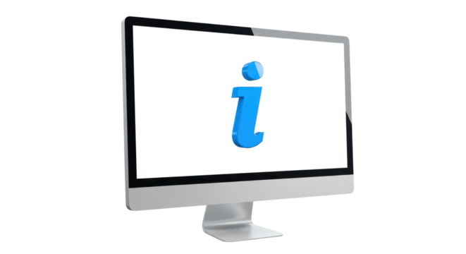 Isolated Monitor with Information Icon