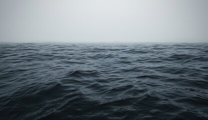 Obraz premium Vast, gray, moody sea. Calm waves, heavy atmosphere