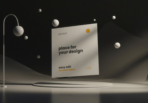 Page Floating Balls Around Elegant Scene