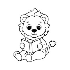 animal coloring page vector 
