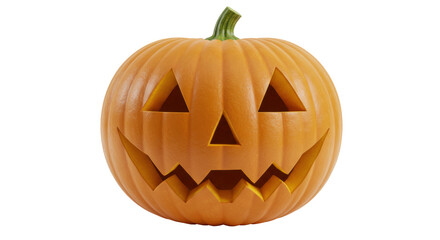 Isolated Carved Halloween Pumpkin