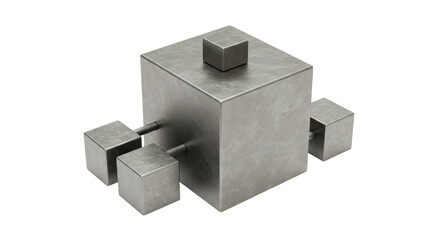 Isolated Abstract Metal Cubes Structure